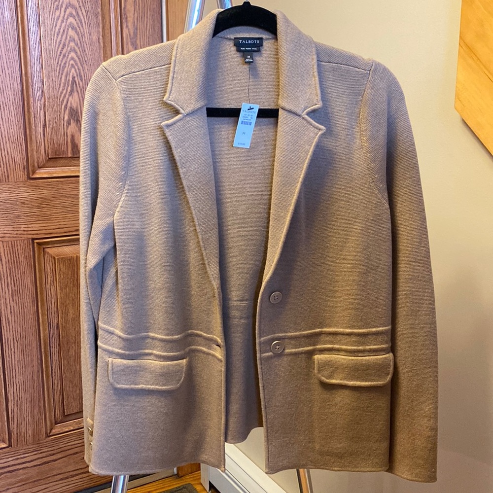 Talbots merino wool sweater jacket. Never worn.